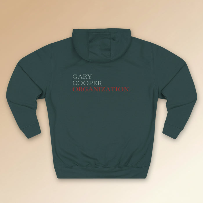 Gary Cooper Organization Fleece Hoodie — Three-Panel Cozy Pullover